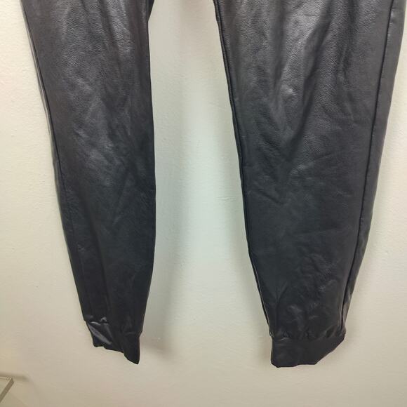 Commando Faux Leather Jogger Pants Womens Small Black Pull On Glam Y2K Punk‎ Emo - Picture 4 of 8